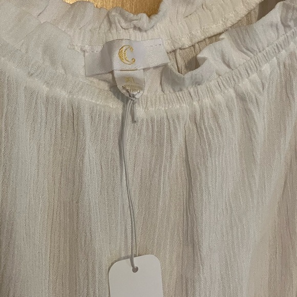 Women's Ivory  XL Off-Shoulder Summer 100% Rayon Top - Picture 2 of 5